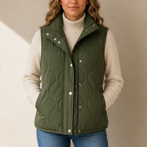 Wavelyn – Wavy Quilted Cropped Vest