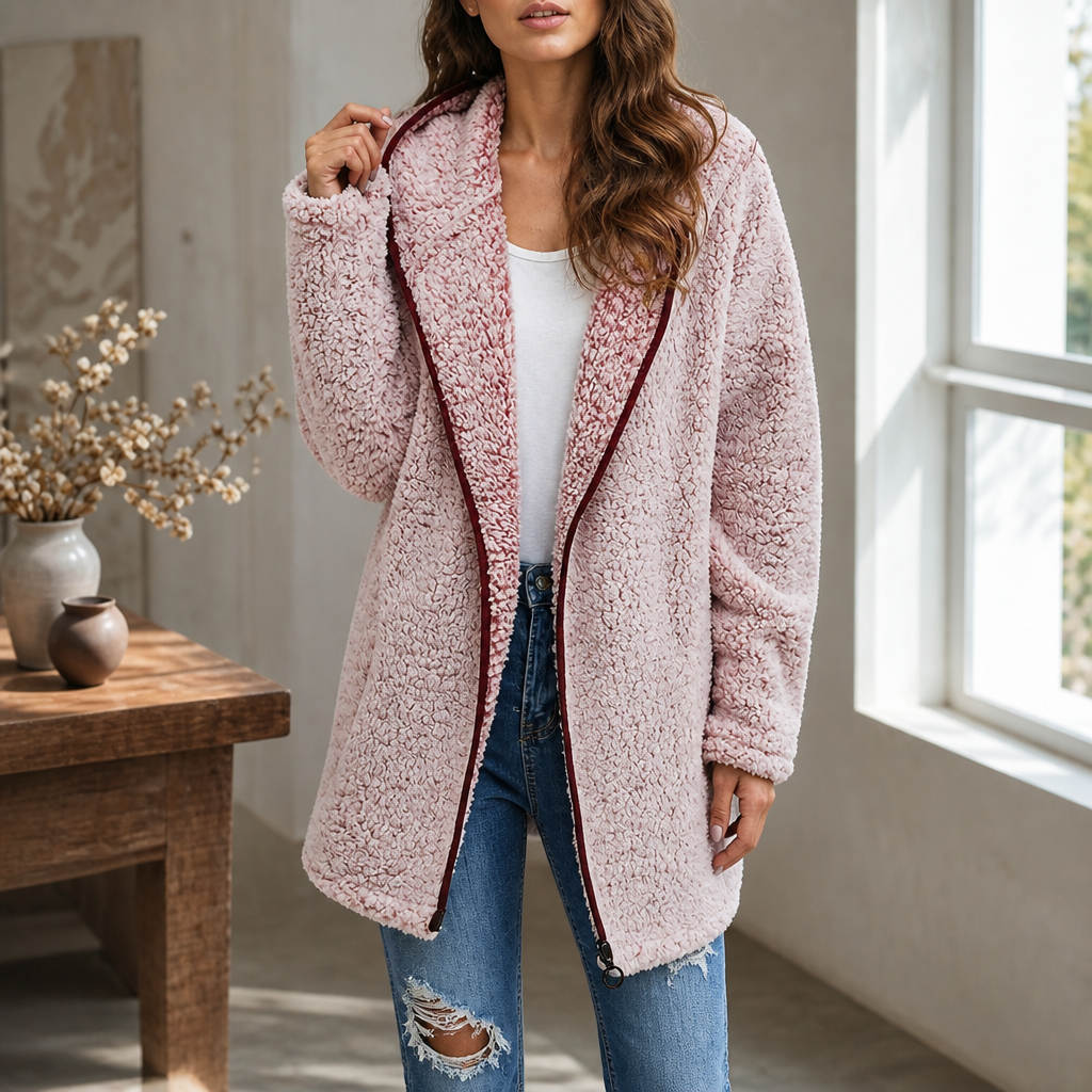 Cozyelle – Plush Hooded Cardigan